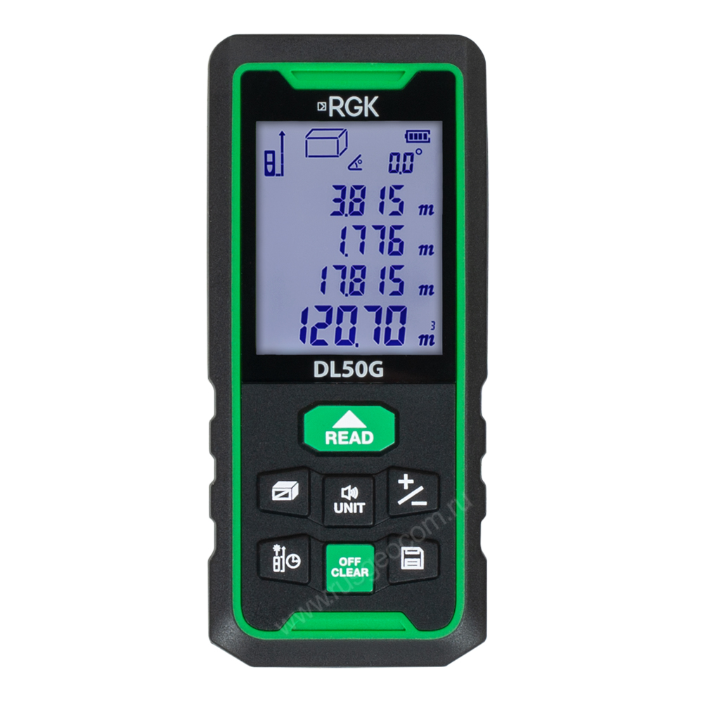 Лазерный дальномер RGK DL50G - зеленый луч
