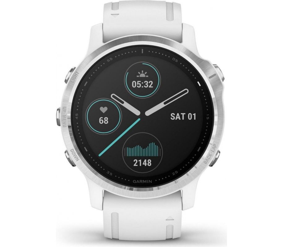 Часы Garmin Fenix 6S белые с белым ремешком
